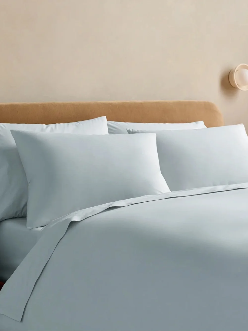 Quince Duvet Cover Set King / Cal King Organic Cotton Percale Light Blue